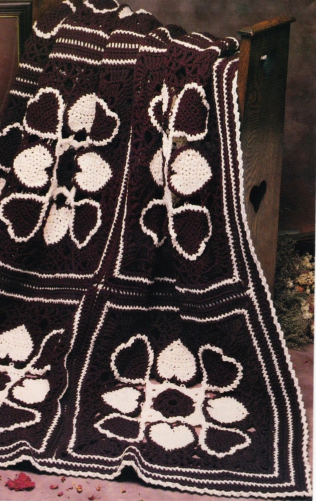 VALENTINE Hearts & Lace Afghan/Crochet Pattern INSTRUCTIONS ONLY