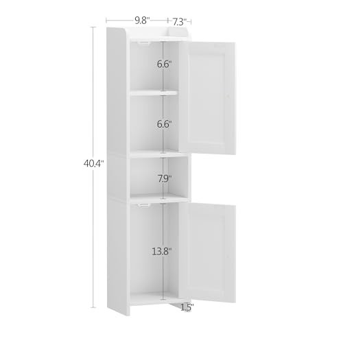 Freestanding Bathroom Cabinet with 2 Doors, Adjustable Shelf, Small Storage Unit