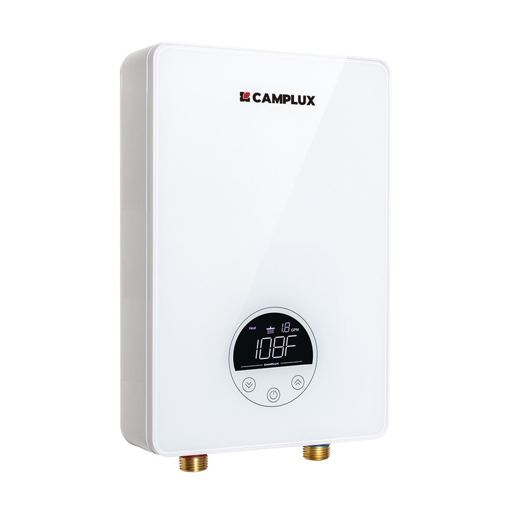 Camplux 6kW Electric Tankless Water Heater LED Display for Sink Wall Mounted RV