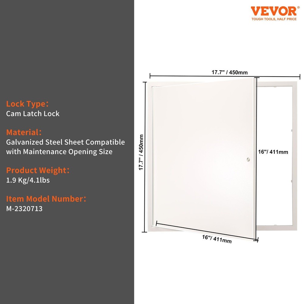 16 x 16'' Galvanized Steel Access Panel for Drywall & Ceiling Rust-Resistant