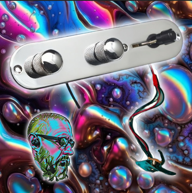 Loaded  Chrome Tele Telecaster Switch Plate - Knobs - Jack Input UVAVU! #PROOF!