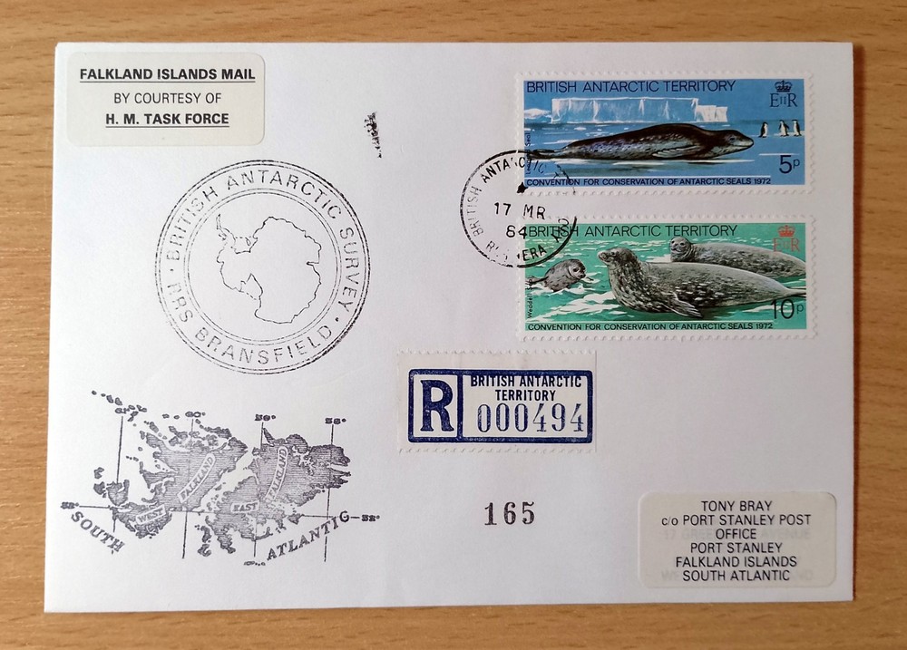 British Antarctic Territory seals registered cover