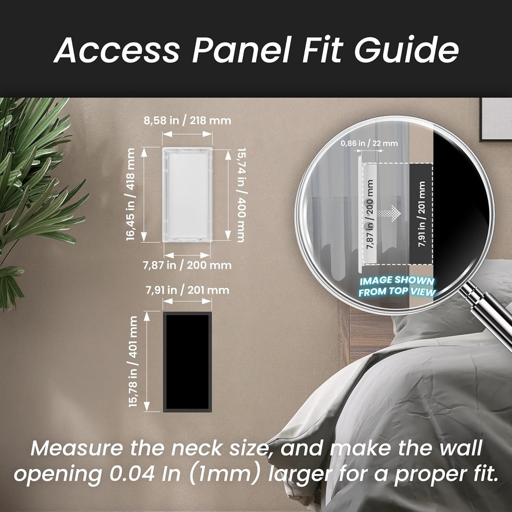 8 x 16 Access Panel for Drywall and Ceiling – White ABS Plastic Door Panel, Wall