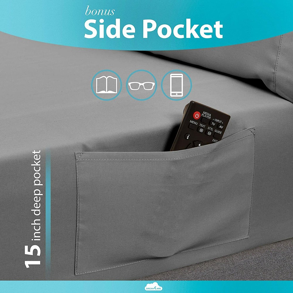 Deep Pocket Sheets Microfiber Sheets Bed Sheets Set 4 Piece Bedding Sets Queen