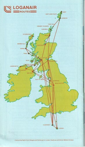 Loganair timetable 1988/03/28