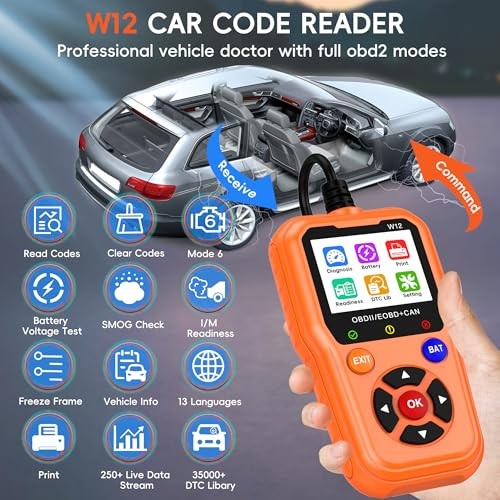 FISONA W12 5600 OBD2 Scanner ABS SRS EPB Code Reader All System Diagnostic Tool