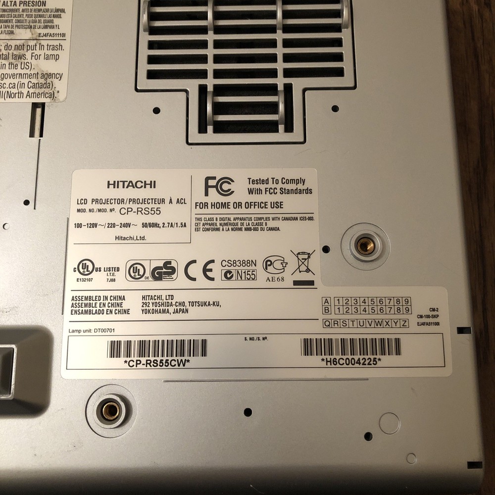 Hitachi Projector Performa CP-RS55 Multimedia LCD Silver