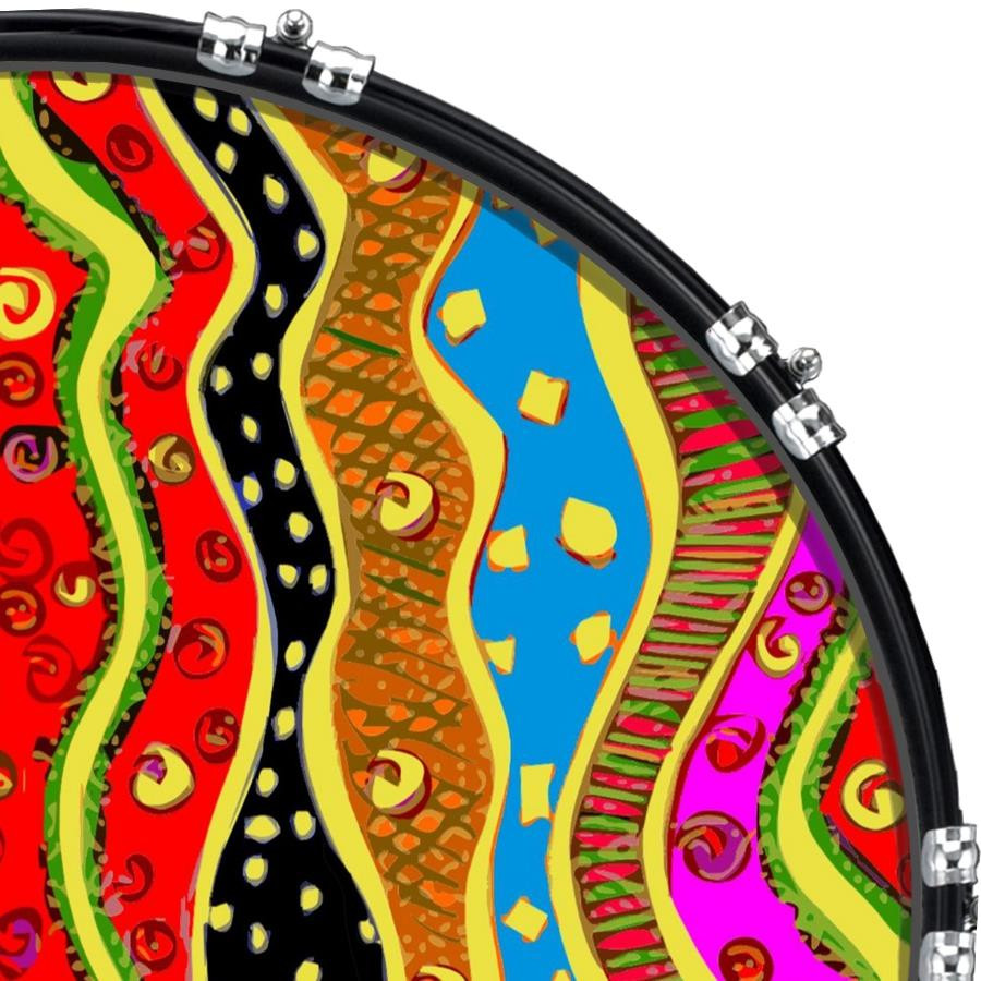20" Custom Bass Kick Drum Front Head Graphical Graphic Pop Art Pattern 1