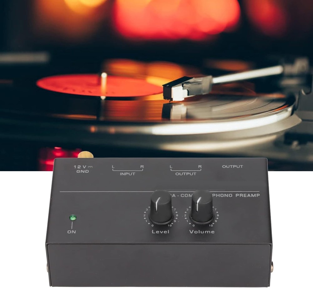 MR DJ PP500 Phono Turntable Preamp Input /TRS Output Stereo Knob Control Mini