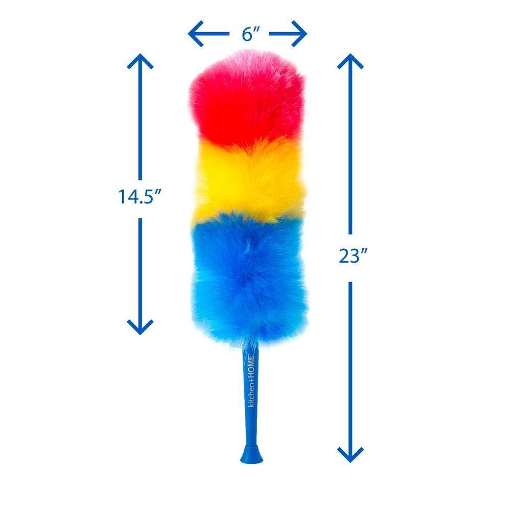 Static Duster - 23" Inch Rainbow Feather Duster Electrostatic Attracts Dust