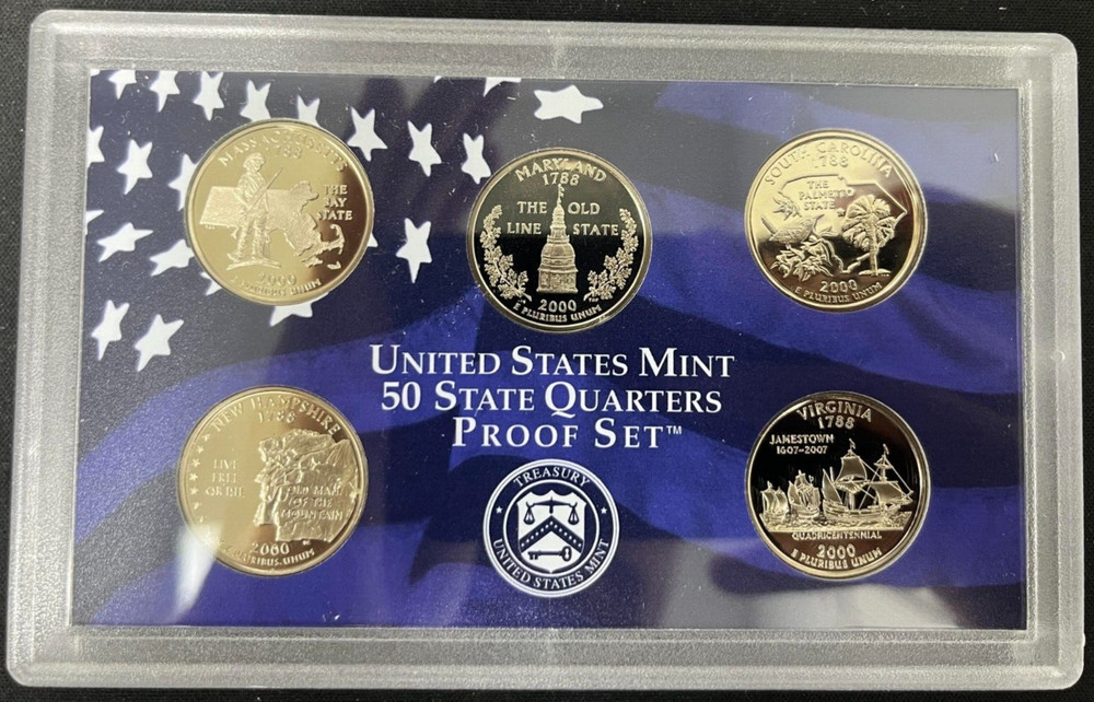 2000 Clad Proof Set U.S. Mint Original Government Packaging with COA