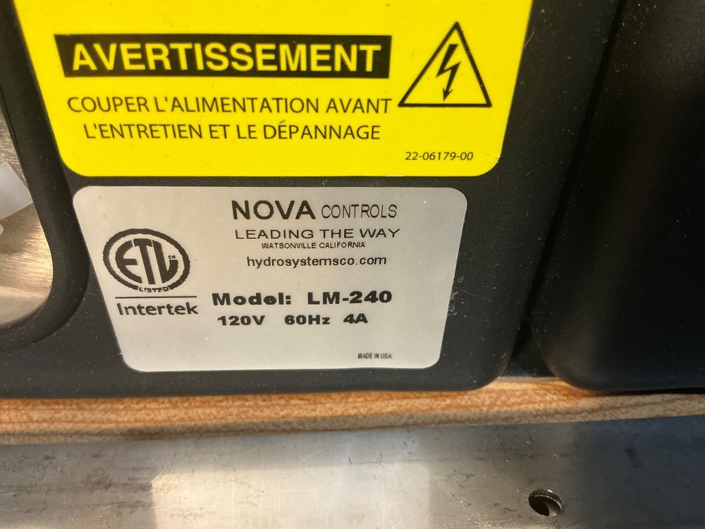 HYDRO SYSTEMS LM-240 Total ECLIPSE NOVA CONTROLS New Proctor & Gamble Interface