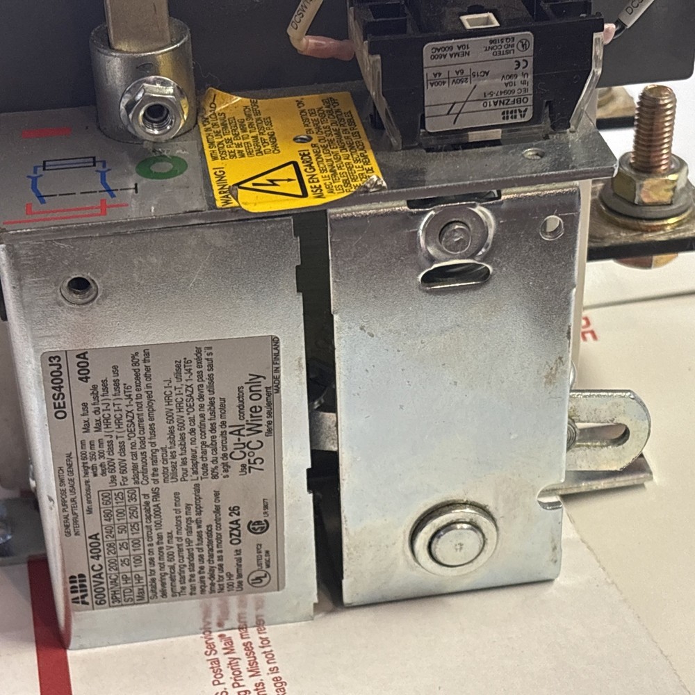 ABB OES400J3 General Purpose Disconnect Switch 600VAC 400A 3Phase