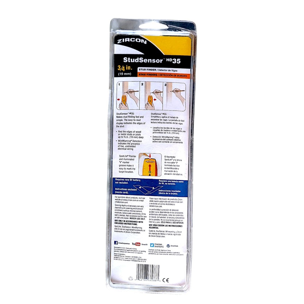 Zircon StudSensor HD35 Stud Sensor New In Package