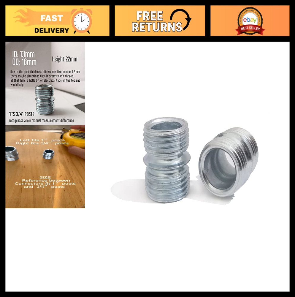 8PC 3/4" Threaded Pole Connectors, Shelf Post Couplers for Wire Rack Shelving