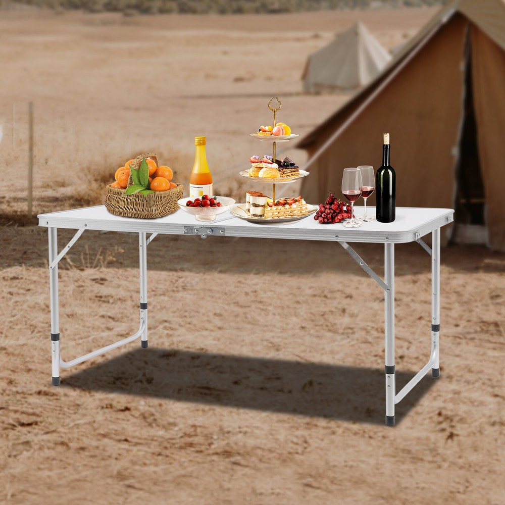 Portable Folding Table - Adjustable Height for Indoor & Outdoor Use
