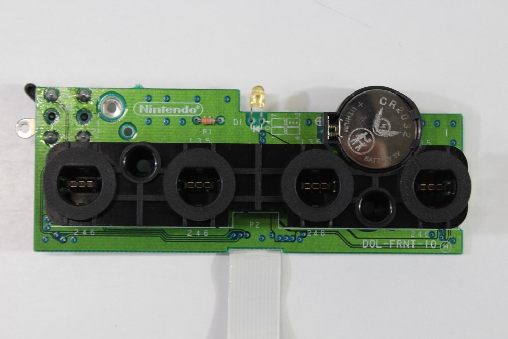 Nintendo OEM Gamecube Controller Port Assembly & New Battery Holder LED Mod