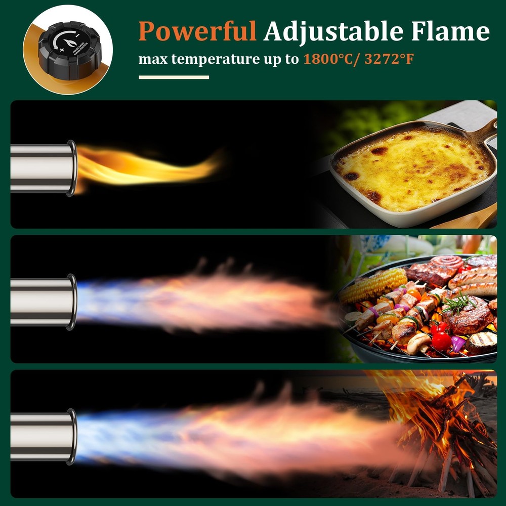 Powerful Propane Torch, Kitchen Cooking Torch, Culinary Torch Campfire Starte...
