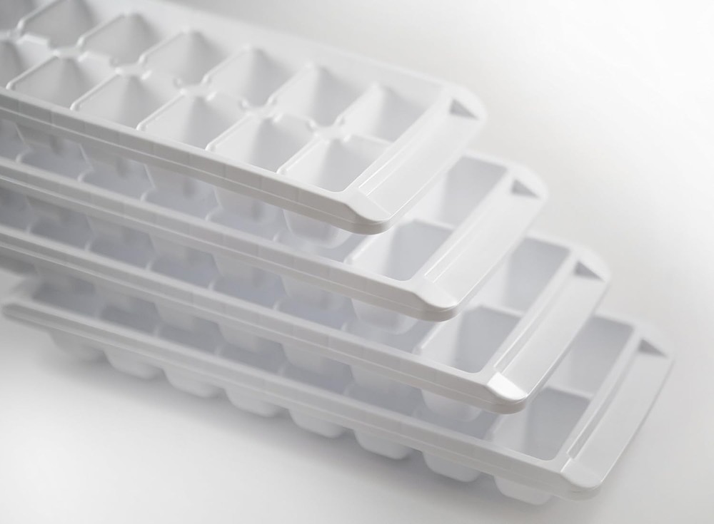 Easy Release White Ice Cube Tray, 16 Cube Trays (Pack of 4) (4 Pack - 64 Cubes)