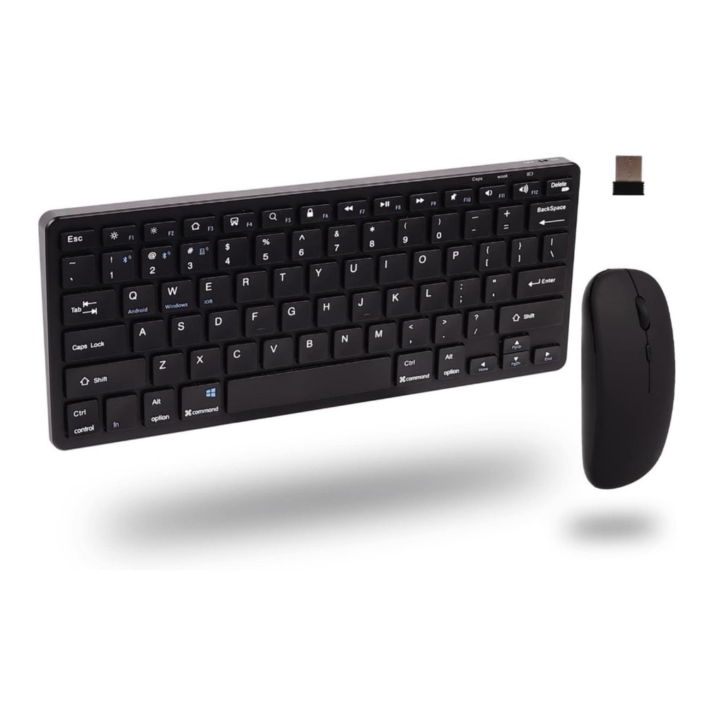 Bluetooth Keyboard and Mouse Combo, Small Wireless Computer Keyboard and Mous...