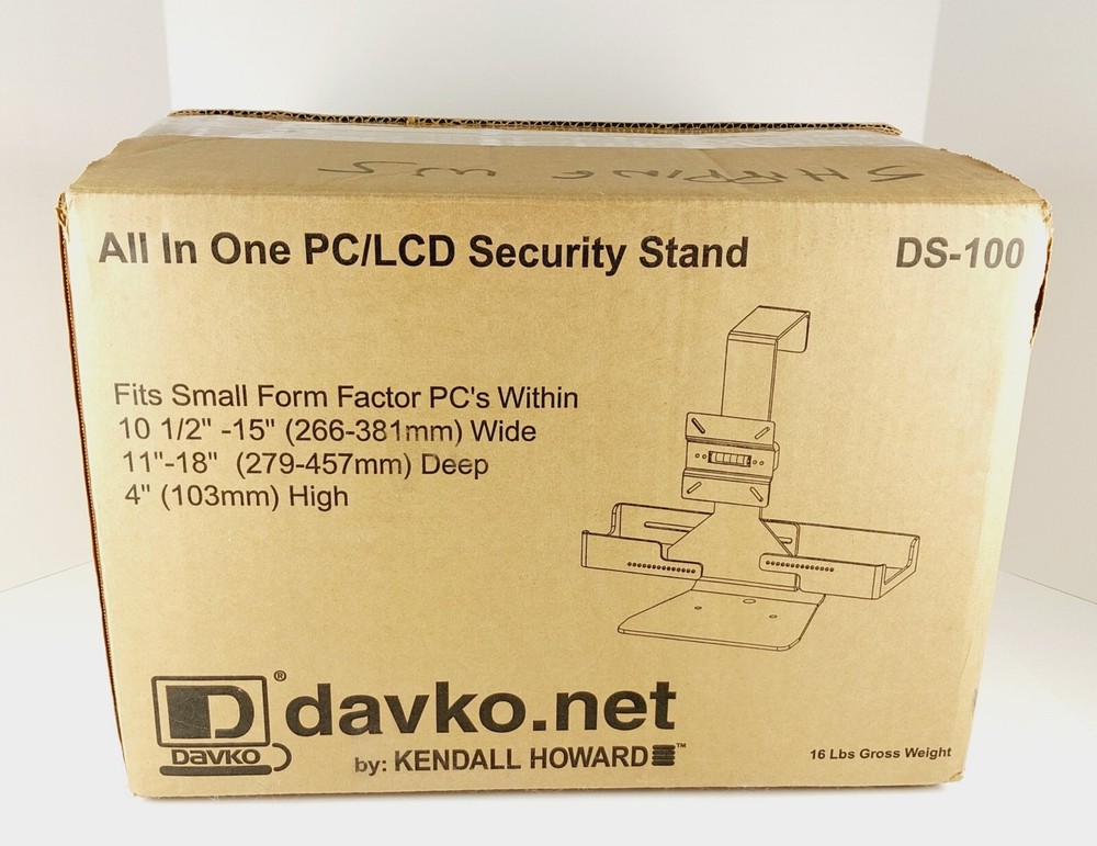 Kendall Howard Davko DS-100 PC / LCD SFF Computer + VESA Display Security Stand