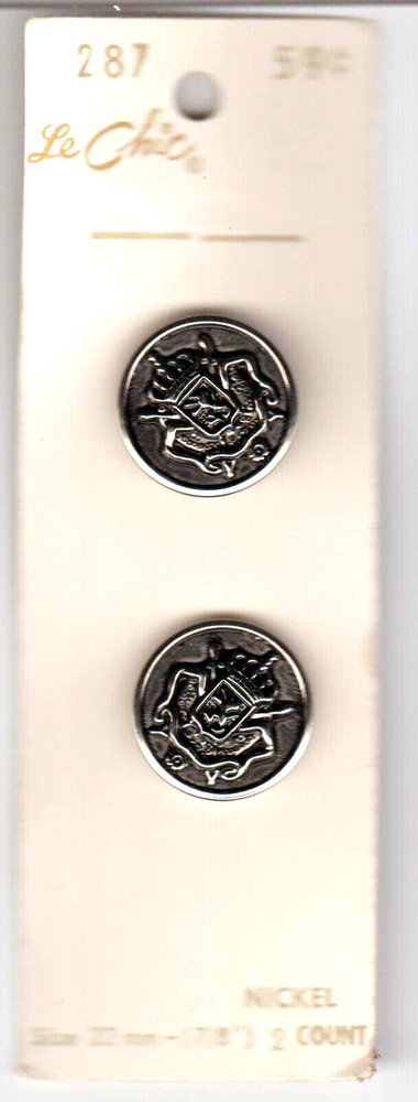 Le Chic Buttons #287 Nickel Size 22mm (7/8")