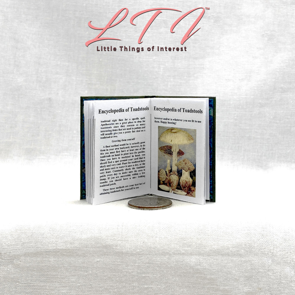 1:6 Scale ENCYCLOPEDIA OF TOADSTOOLS Miniature Illustrated Readable Book