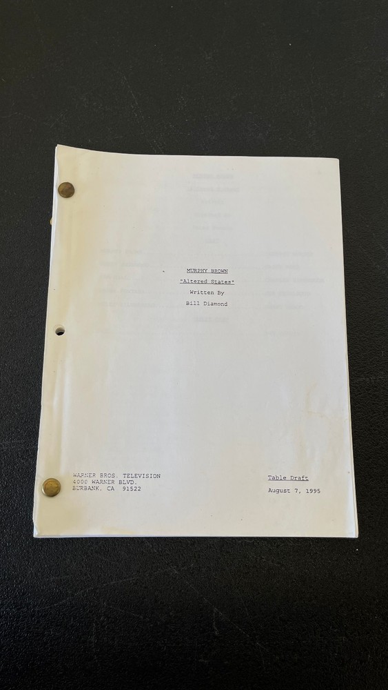 Murphy Brown "Altered Streets" by Bill Diamond 1995 Table Draft Movie Script