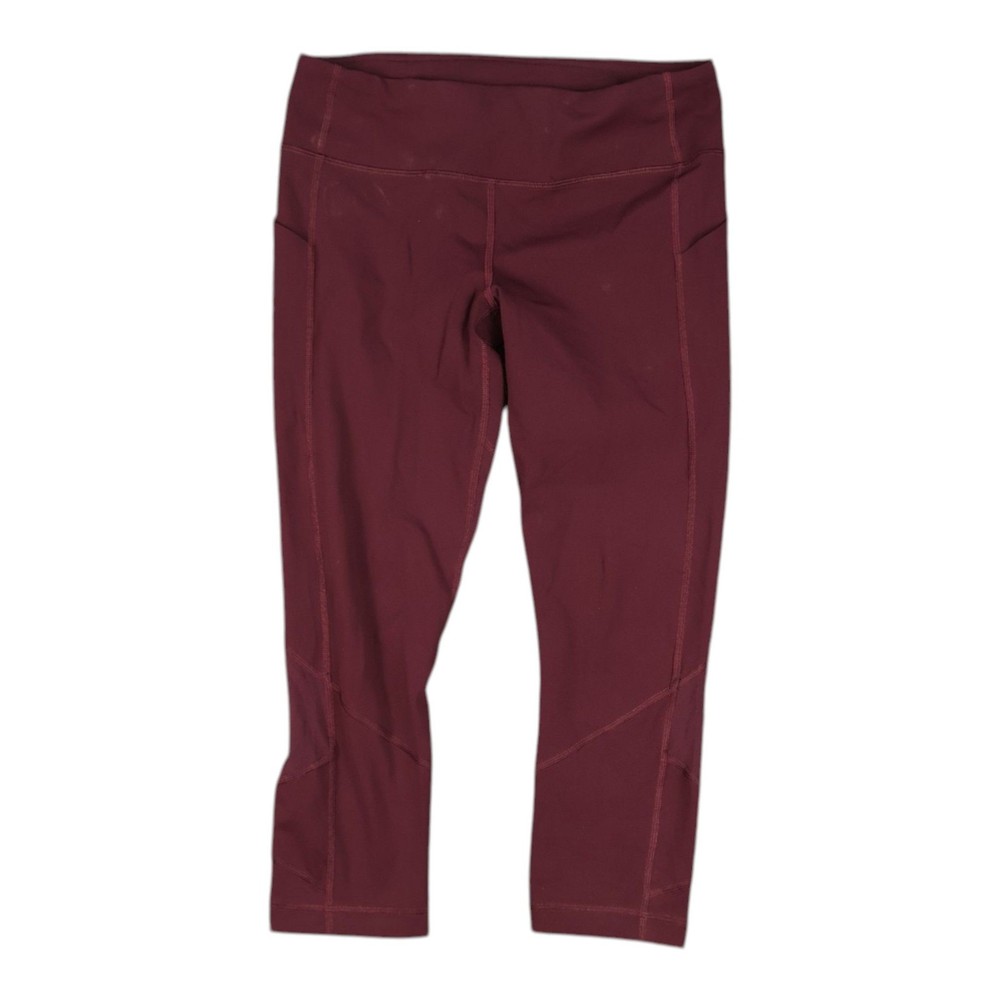 Lululemon Leggings Womens MEDIUM Red Pace Rival Crop Compression gym Size M