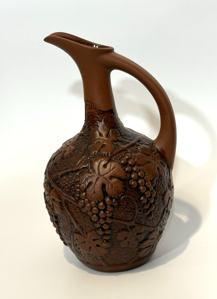 French Pottery Wine Ewer Pitcher - Grapevine