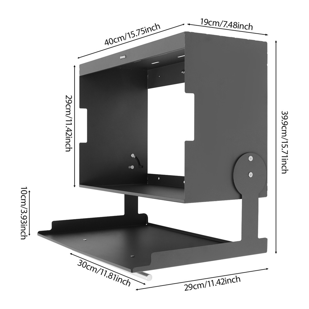 2-Tier Wall Spice Organizer Under Cabinet Kitchen Storage Rack w/Pull-down Cover