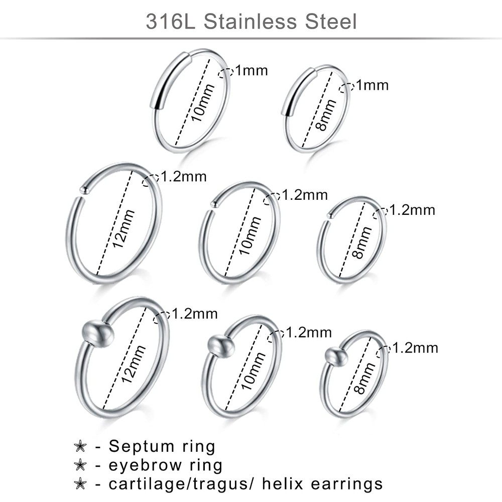 75PCS Mixed size Piercing Kit for All Piercing