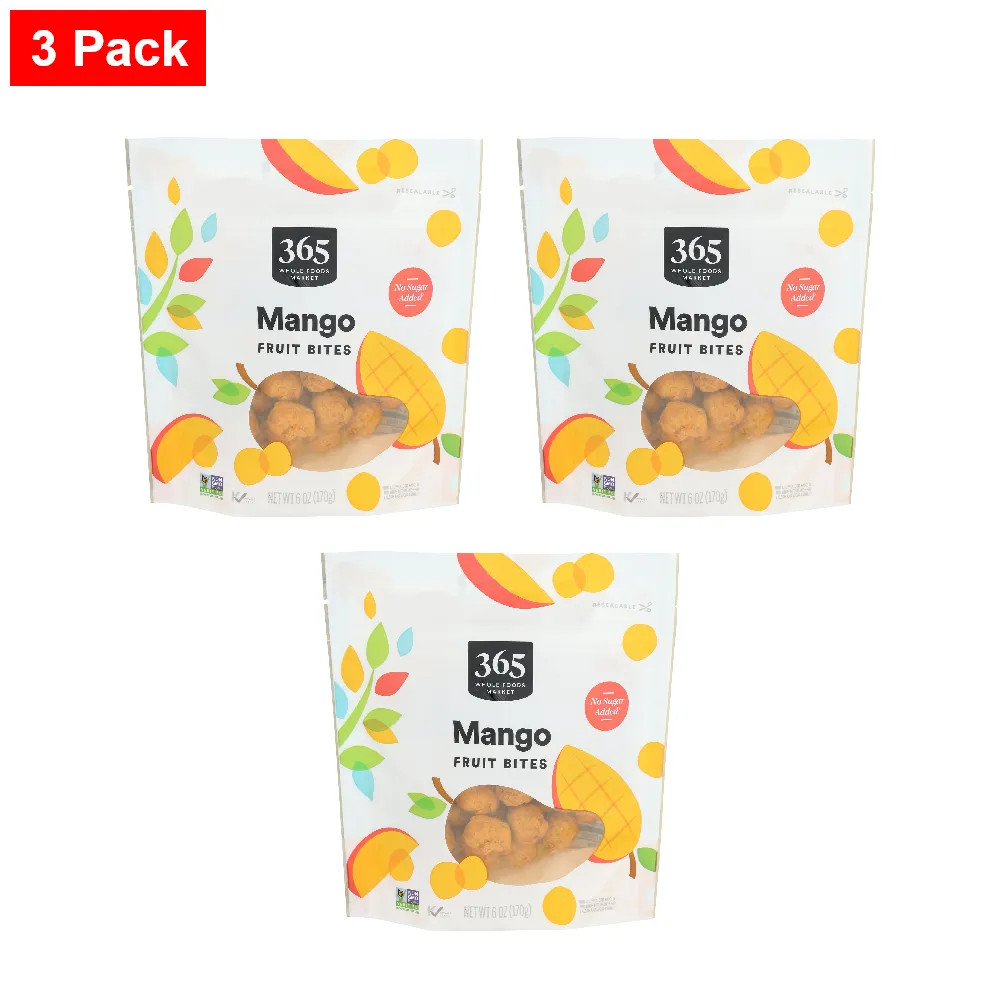 365 By WFM, Mango Fruit Bites, 6 Ounce - 3 Pack