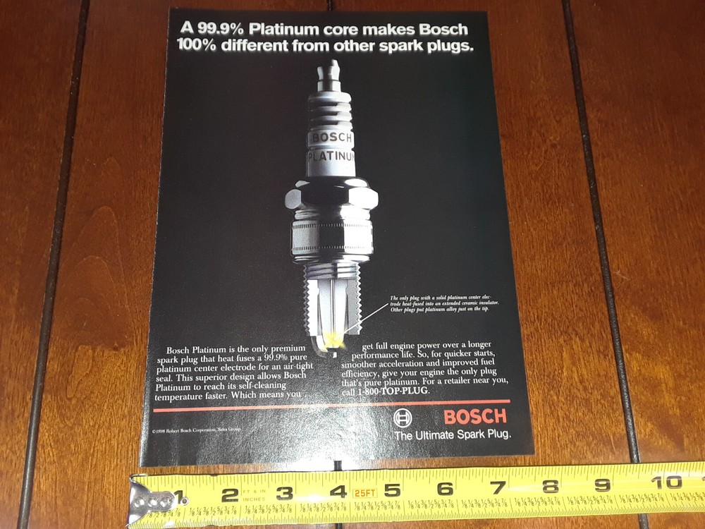 BOSCH PLATINUM SPARK PLUG ORIGINAL 1998 AD