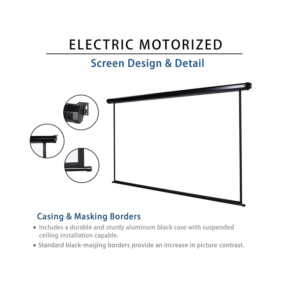 120" Motorized Projector Screen Electric Diagonal Automatic Projection 4:3 HD...
