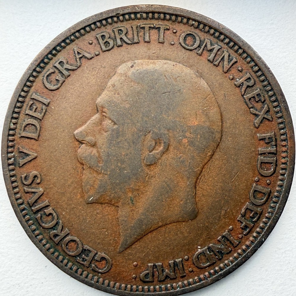 1929 Great Britain Half Penny Bronze Nice Condition