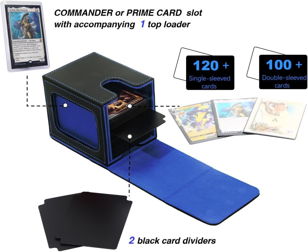 MTG Deck Box for Commander Display,Card Deck Box Fits 100 Double Sleeved Cards,