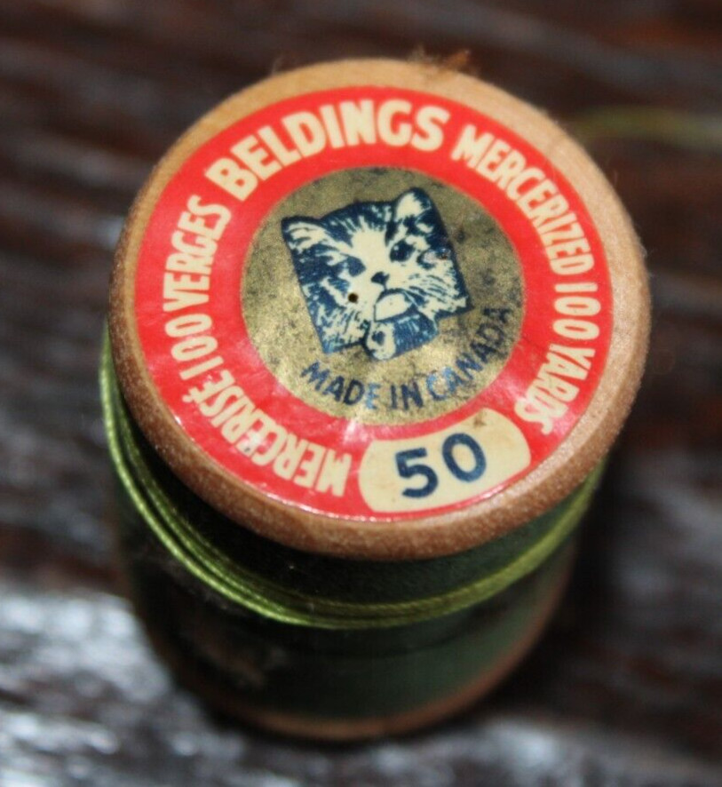 Kitten 50 Spool - Beldings - Corticelli Sewing Peerless Thread - Original label
