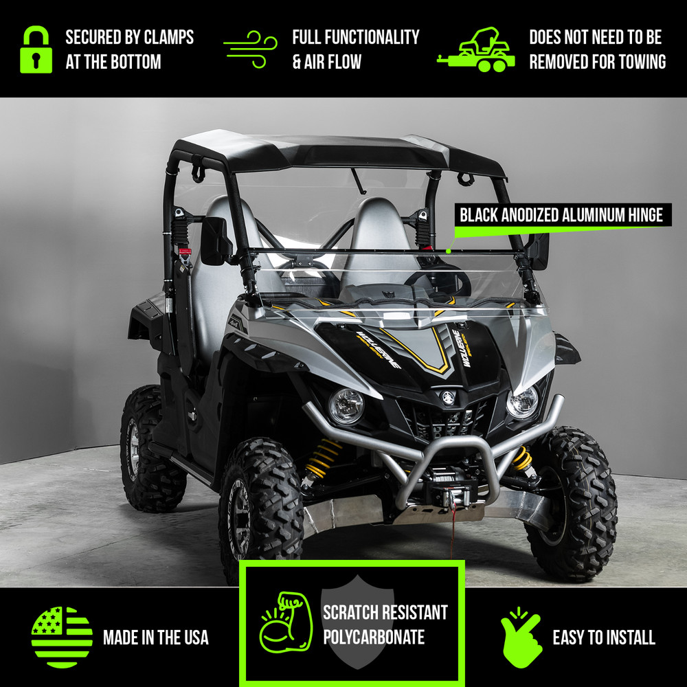 TERRARIDER YAMAHA WOLVERINE HALF UTV WINDSHIELD - AR 3/16"