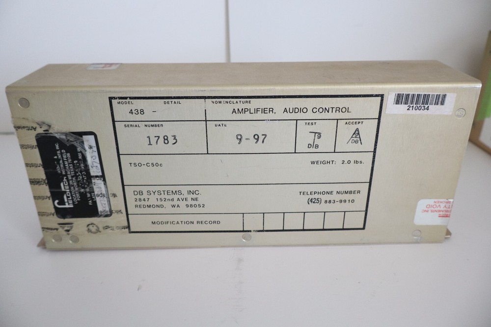 DB Systems 418 Audio Control Amplifier - Removed Working (4 Available)