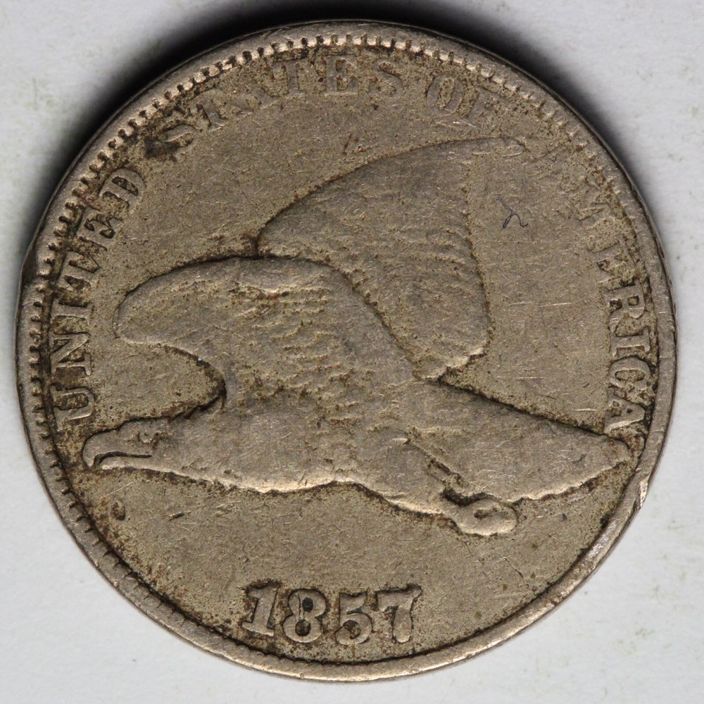 1857 Flying Eagle Cent Penny VF E189 TNE