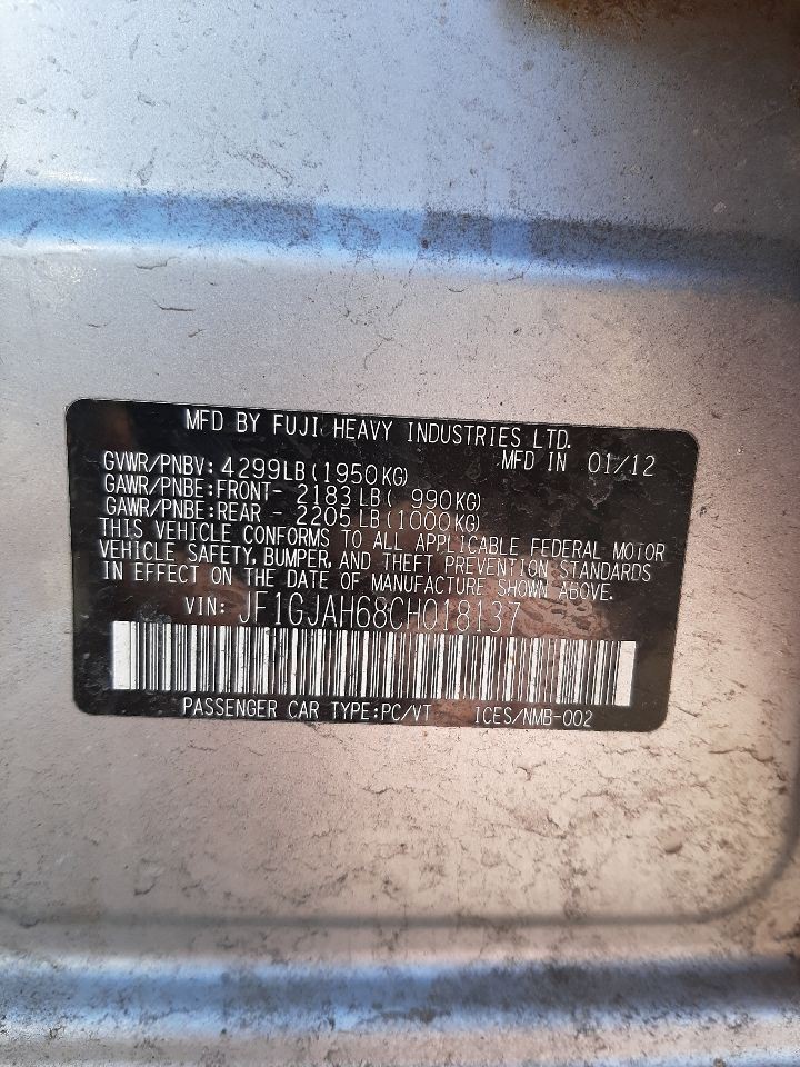 IMPREZA 2012 Headrest 928025