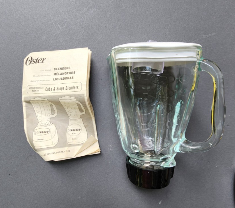 Oster 5 Cup Glass Blender Replacement Jar + Lid Osterizer Cube & Slope