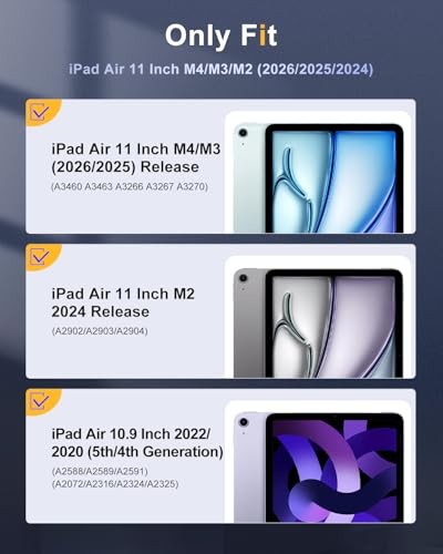 Case for iPad Air 11 Inch with Pencil Holder and Auto Wake/Sleep Function