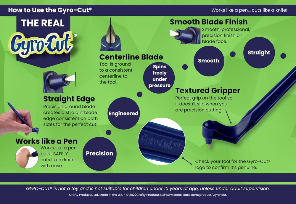 Original – Safe & Precise Craft Cutting Tool with 360° Rotating Cutting Nib &...