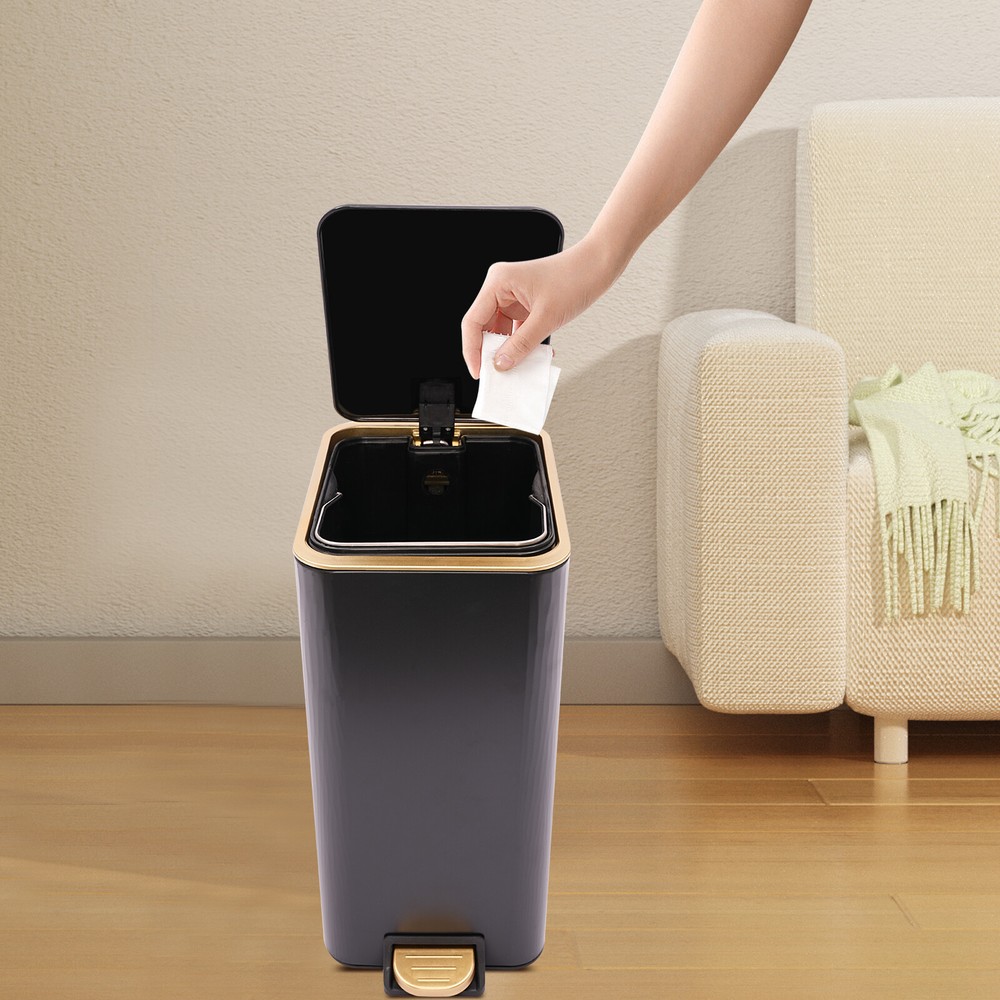 Bathroom Trash Can, Trash Can with Lid, Step Trash Bin