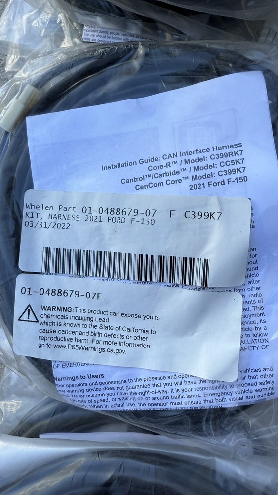 Whelen Core Cables C399K1 C399K6 C399K7