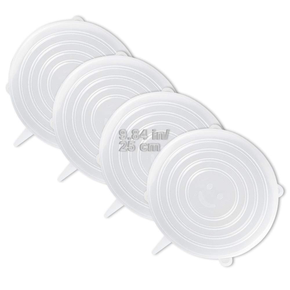 4 Pack Same Size Silicone Stretch Lids, Thicker Reusable Sturdy Silicone Cont...