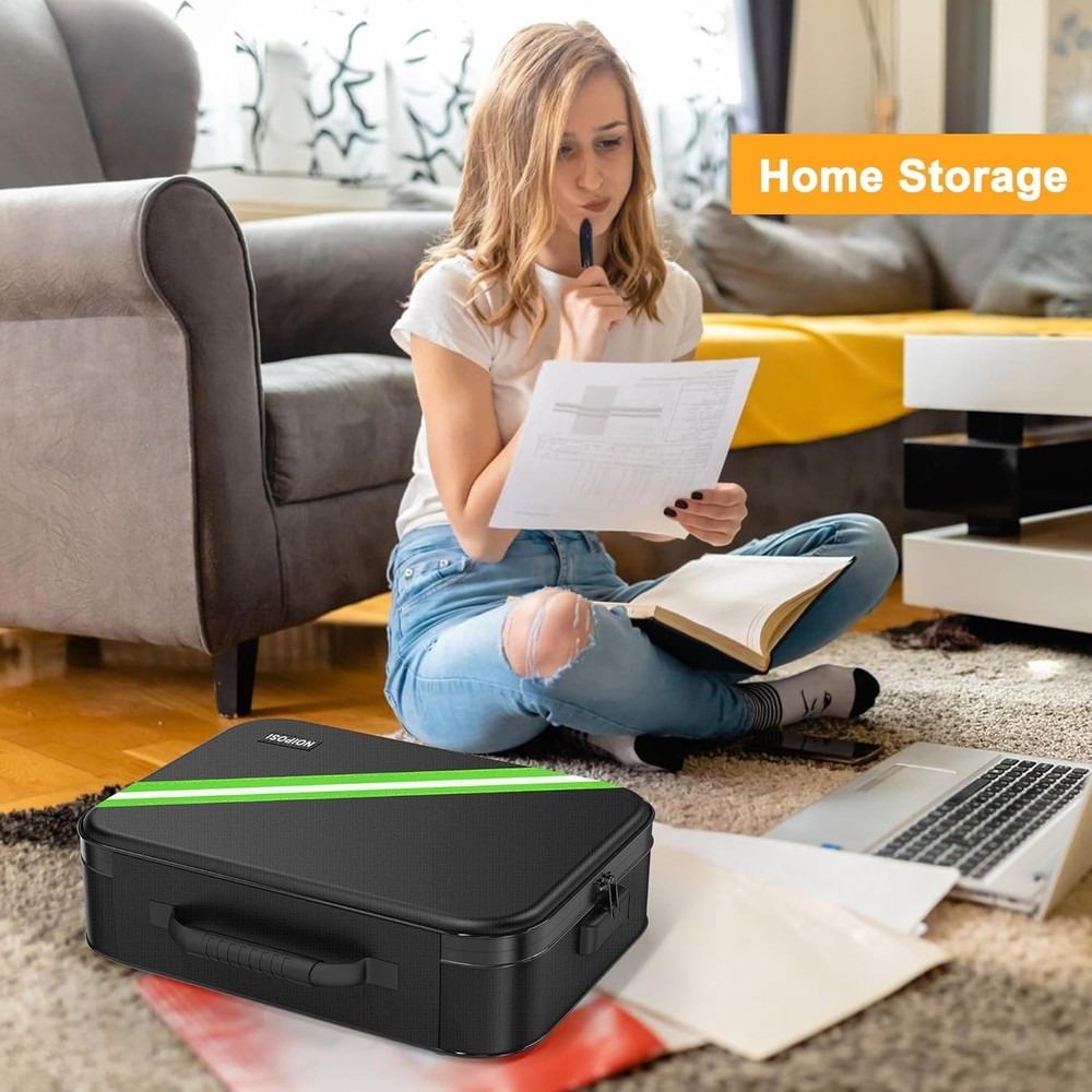 Multi-Compartment Fireproof Box for Important Documents - Waterproof & Secure