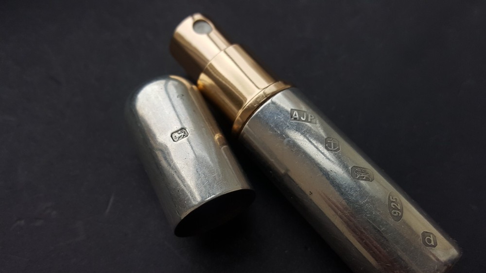BIRMINGHAM HALLMARKED STERLING SILVER 925 PERFUME SCENT ATOMISER BOTTLE c2003